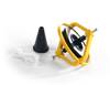 Yellow mini gyroscope with supplied stand and string